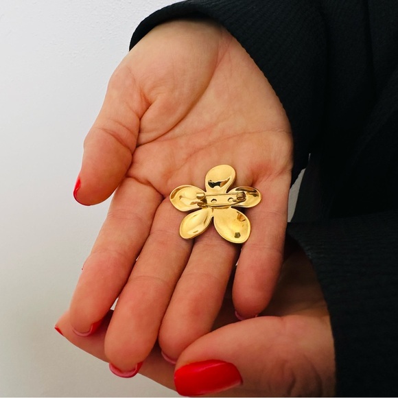 Flower Metal Brooch gold Color Waterproof Plated - Picture 6 of 7
